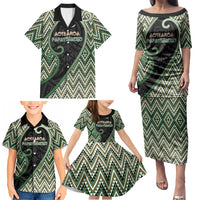 Custom Aotearoa Atua Papatuanuku Family Matching Puletasi and Hawaiian Shirt Earth Mother Father Koru Patterns