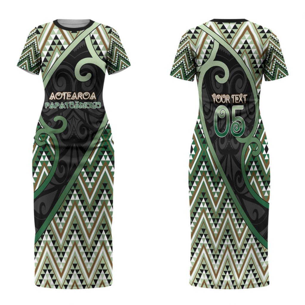 Custom Aotearoa Atua Papatuanuku Family Matching Short Sleeve Bodycon Dress and Hawaiian Shirt Earth Mother Father Koru Patterns