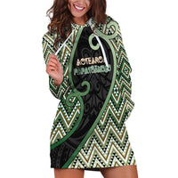 Custom Aotearoa Atua Papatuanuku Hoodie Dress Earth Mother Father Koru Patterns