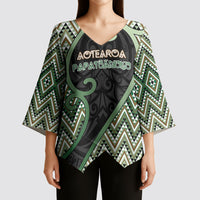 Custom Aotearoa Atua Papatuanuku Kimono Sleeve Blouse Earth Mother Father Koru Patterns