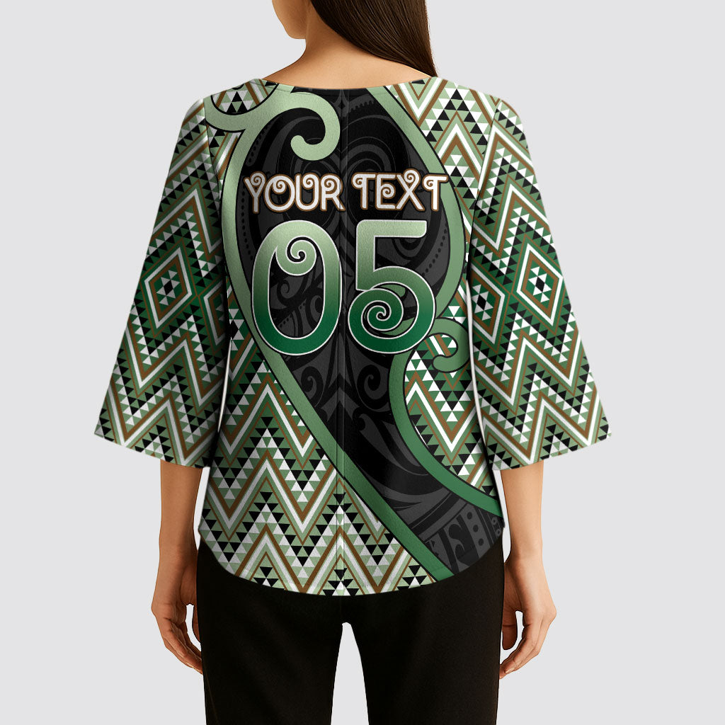 Custom Aotearoa Atua Papatuanuku Kimono Sleeve Blouse Earth Mother Father Koru Patterns