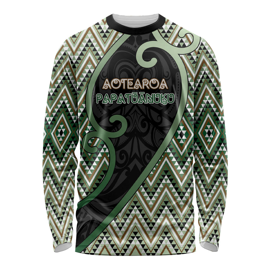 Custom Aotearoa Atua Papatuanuku Long Sleeve Shirt Earth Mother Father Koru Patterns