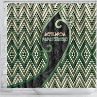 Aotearoa Atua Papatuanuku Shower Curtain Earth Mother Father Koru Patterns