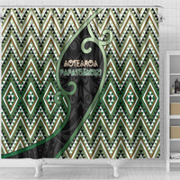 Aotearoa Atua Papatuanuku Shower Curtain Earth Mother Father Koru Patterns