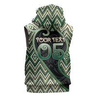 Custom Aotearoa Atua Papatuanuku Sleeveless Zip Hoodie Earth Mother Father Koru Patterns