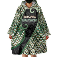 Custom Aotearoa Atua Papatuanuku Wearable Blanket Hoodie Earth Mother Father Koru Patterns