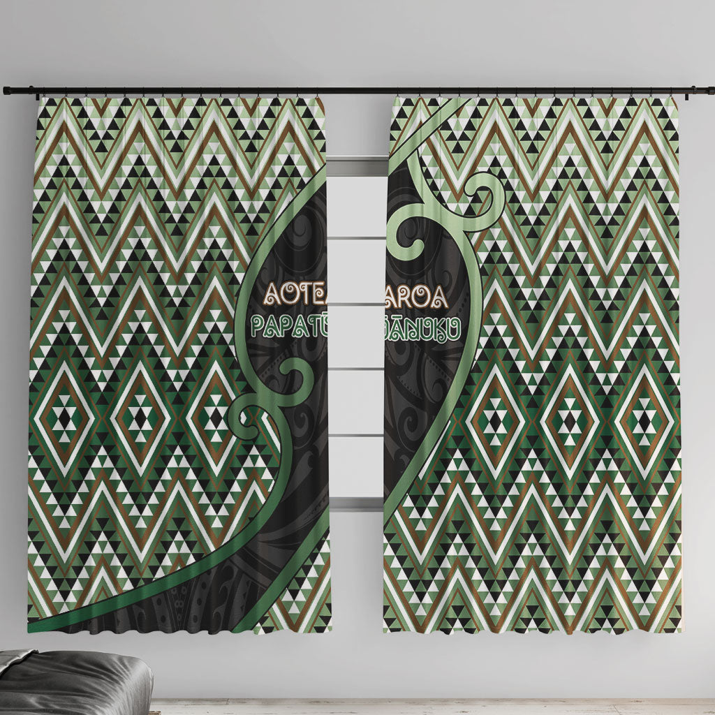 Aotearoa Atua Papatuanuku Window Curtain Earth Mother Father Koru Patterns