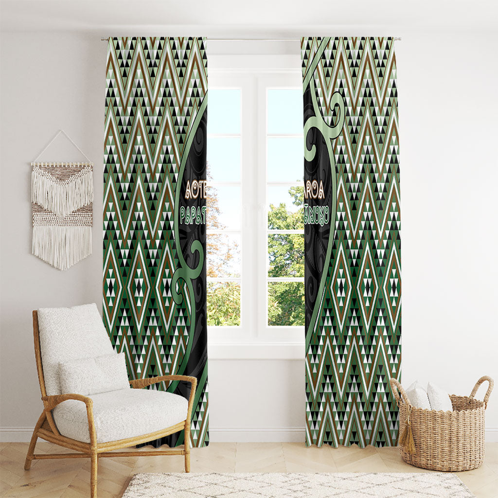 Aotearoa Atua Papatuanuku Window Curtain Earth Mother Father Koru Patterns