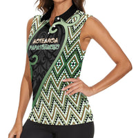Custom Aotearoa Atua Papatuanuku Women Sleeveless Polo Shirt Earth Mother Father Koru Patterns