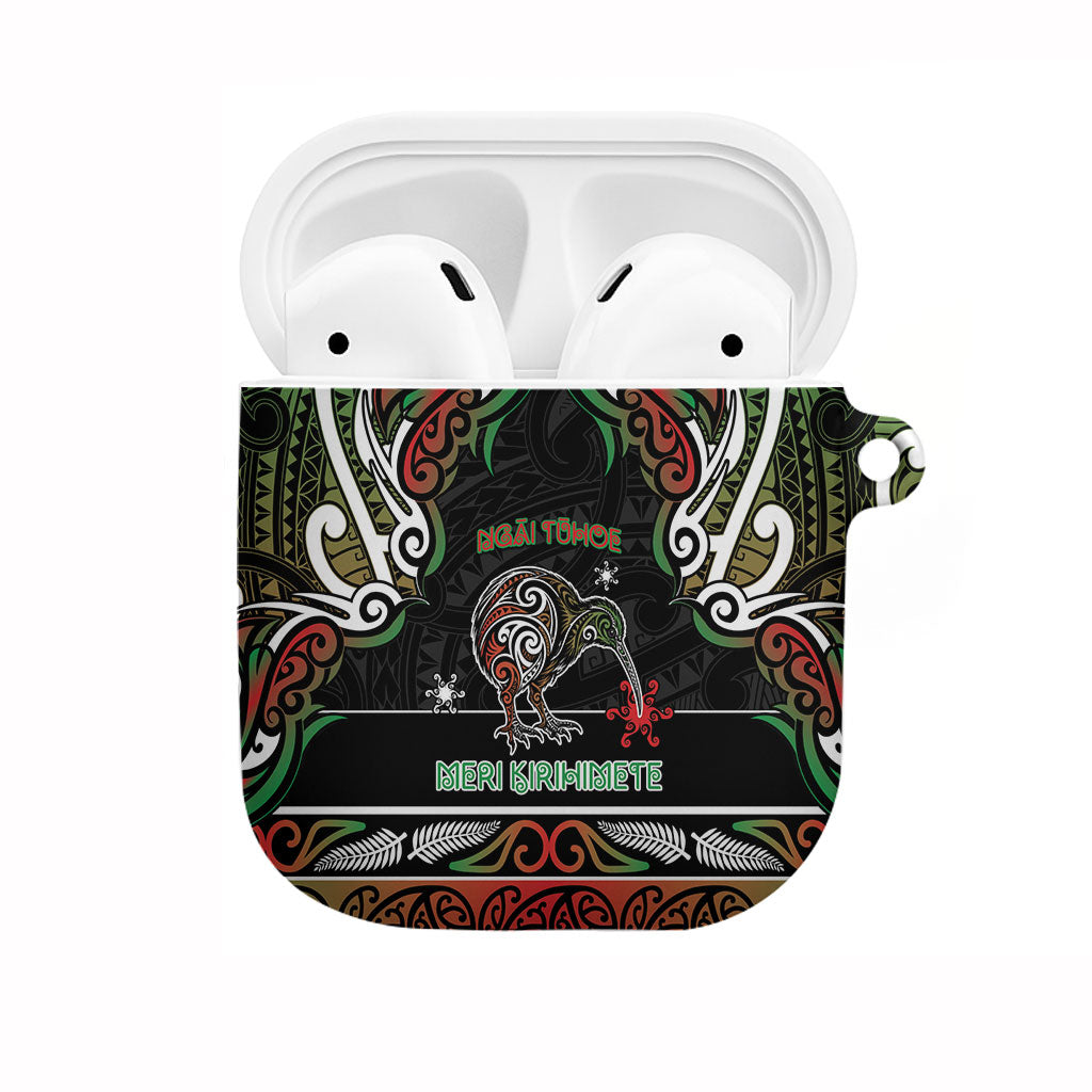 Ngai Tuhoe Aotearoa Meri Kirihimete AirPods Case Maori Kiwi Bird Silver Fern Koru Pattern DT05 Multicolor - Polynesian Pride