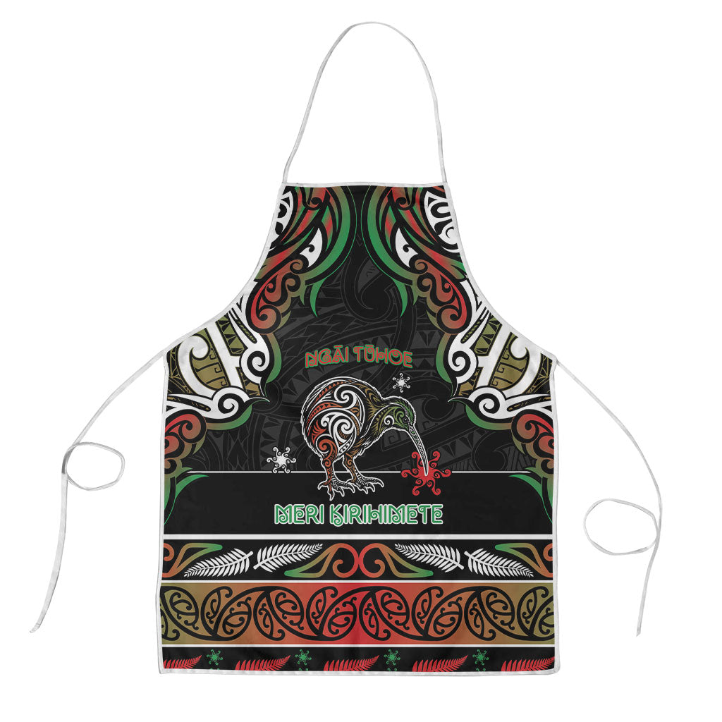 Ngai Tuhoe Aotearoa Meri Kirihimete Apron Maori Kiwi Bird Silver Fern Koru Pattern DT05 Multicolor - Polynesian Pride