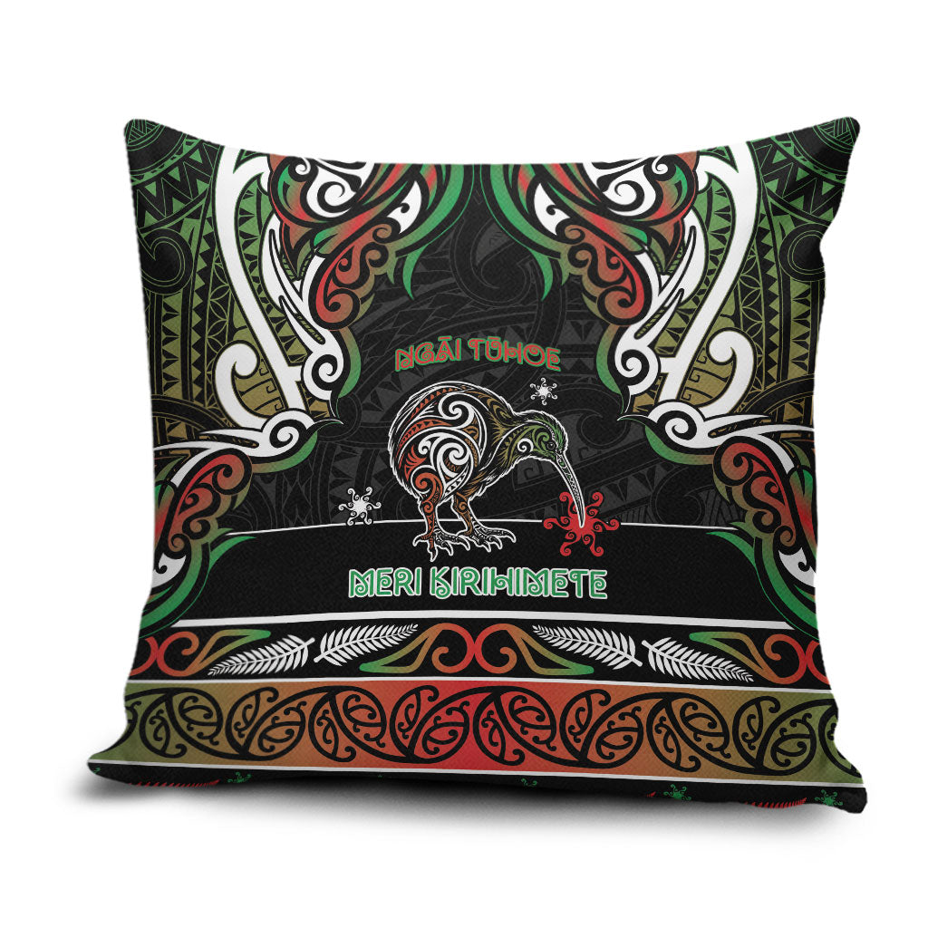Ngai Tuhoe Aotearoa Meri Kirihimete Pillow Cover Maori Kiwi Bird Silver Fern Koru Pattern DT05 Multicolor - Polynesian Pride