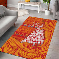 French Polynesia Christmas Area Rug Seashell Xmas Tree Tribal Waves - Polynesian Pride