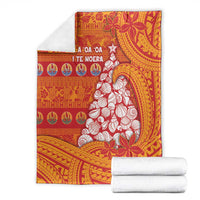 French Polynesia Christmas Blanket Seashell Xmas Tree Tribal Waves - Polynesian Pride