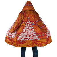 French Polynesia Christmas Cloak Seashell Xmas Tree Tribal Waves - Polynesian Pride