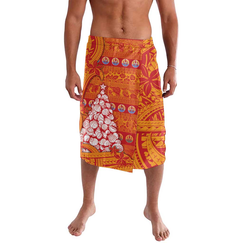 French Polynesia Christmas Lavalava Seashell Xmas Tree Tribal Waves - Polynesian Pride