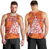 French Polynesia Christmas Men Tank Top Seashell Xmas Tree Tribal Waves - Polynesian Pride