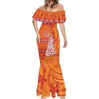 French Polynesia Christmas Mermaid Dress Seashell Xmas Tree Tribal Waves - Polynesian Pride