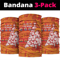 French Polynesia Christmas Neck Gaiter Seashell Xmas Tree Tribal Waves - Polynesian Pride