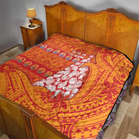 French Polynesia Christmas Quilt Seashell Xmas Tree Tribal Waves - Polynesian Pride