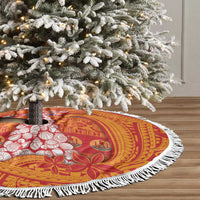French Polynesia Christmas Tree Skirt Seashell Xmas Tree Tribal Waves - Polynesian Pride