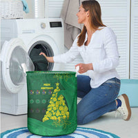 Cook Islands Christmas Laundry Basket Seashell Xmas Tree Tribal Waves - Polynesian Pride