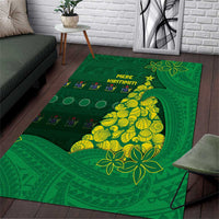 Cook Islands Christmas Area Rug Seashell Xmas Tree Tribal Waves - Polynesian Pride