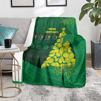 Cook Islands Christmas Blanket Seashell Xmas Tree Tribal Waves - Polynesian Pride