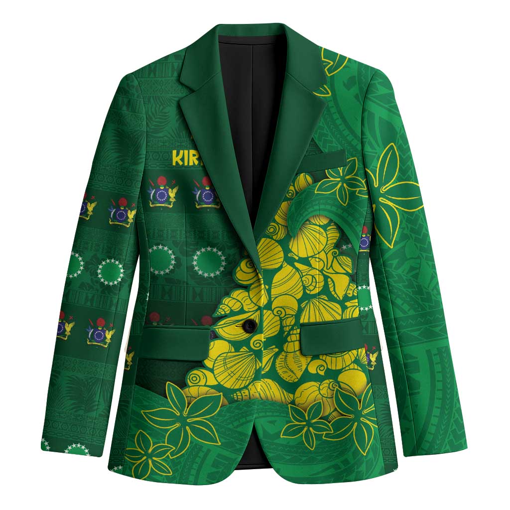 Cook Islands Christmas Blazer Seashell Xmas Tree Tribal Waves - Polynesian Pride