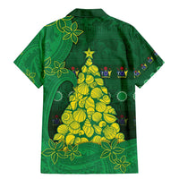 Cook Islands Christmas Family Matching Mermaid Dress and Hawaiian Shirt Seashell Xmas Tree Tribal Waves - Polynesian Pride