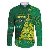 Cook Islands Christmas Family Matching Off The Shoulder Long Sleeve Dress and Hawaiian Shirt Seashell Xmas Tree Tribal Waves - Polynesian Pride