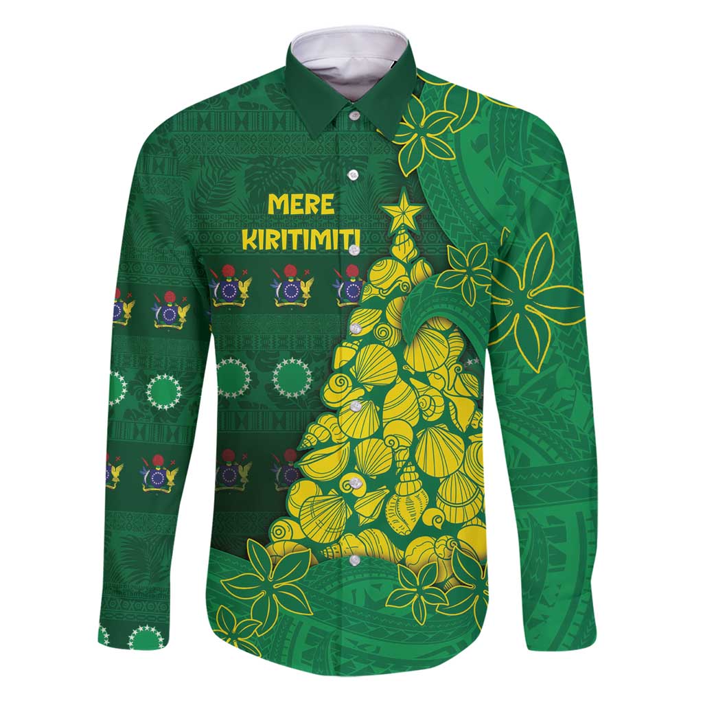 Cook Islands Christmas Family Matching Puletasi and Hawaiian Shirt Seashell Xmas Tree Tribal Waves - Polynesian Pride