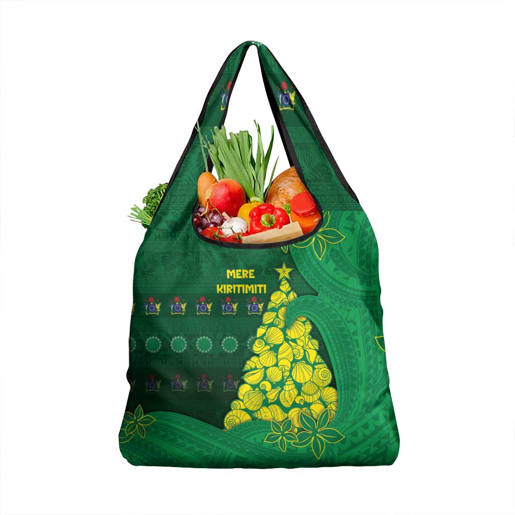 Cook Islands Christmas Grocery Bag Seashell Xmas Tree Tribal Waves - Polynesian Pride
