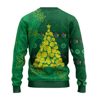 Cook Islands Christmas Ugly Christmas Sweater Seashell Xmas Tree Tribal Waves - Polynesian Pride