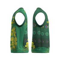 Cook Islands Christmas Knitted V-Neck Vest Seashell Xmas Tree Tribal Waves - Polynesian Pride