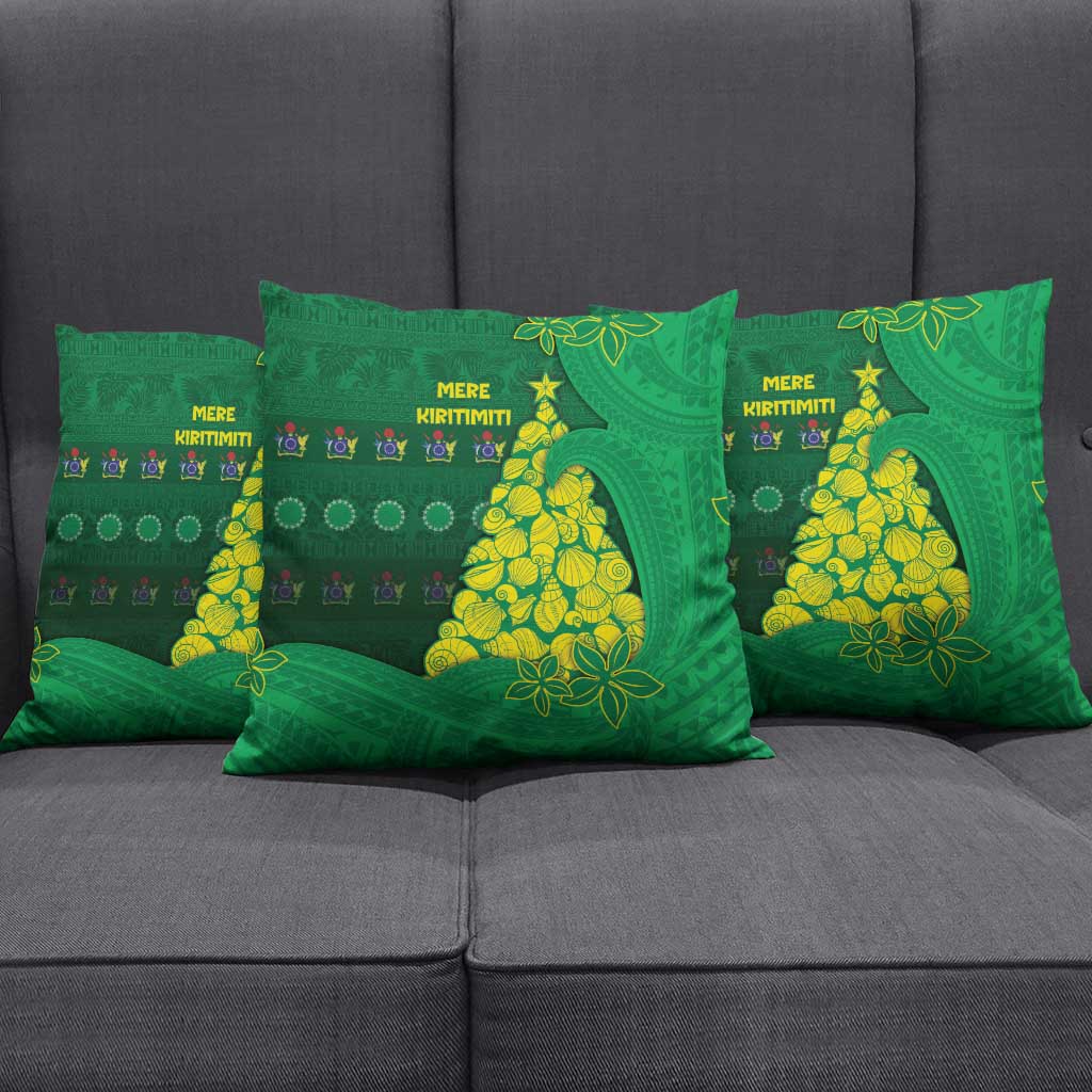 Cook Islands Christmas Pillow Cover Seashell Xmas Tree Tribal Waves - Polynesian Pride