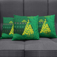 Cook Islands Christmas Pillow Cover Seashell Xmas Tree Tribal Waves - Polynesian Pride