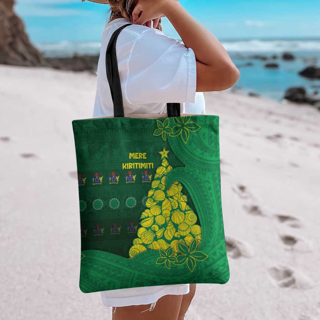 Cook Islands Christmas Tote Bag Seashell Xmas Tree Tribal Waves - Polynesian Pride
