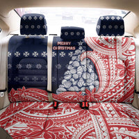 Wallis And Futuna Christmas Back Car Seat Cover Seashell Xmas Tree Tribal Waves - Polynesian Pride
