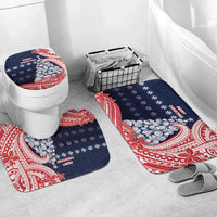 Wallis And Futuna Christmas Bathroom Set Seashell Xmas Tree Tribal Waves - Polynesian Pride