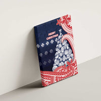 Wallis And Futuna Christmas Canvas Wall Art Seashell Xmas Tree Tribal Waves - Polynesian Pride