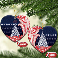 Wallis And Futuna Christmas Ceramic Ornament Seashell Xmas Tree Tribal Waves - Polynesian Pride