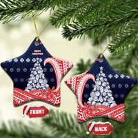 Wallis And Futuna Christmas Ceramic Ornament Seashell Xmas Tree Tribal Waves - Polynesian Pride