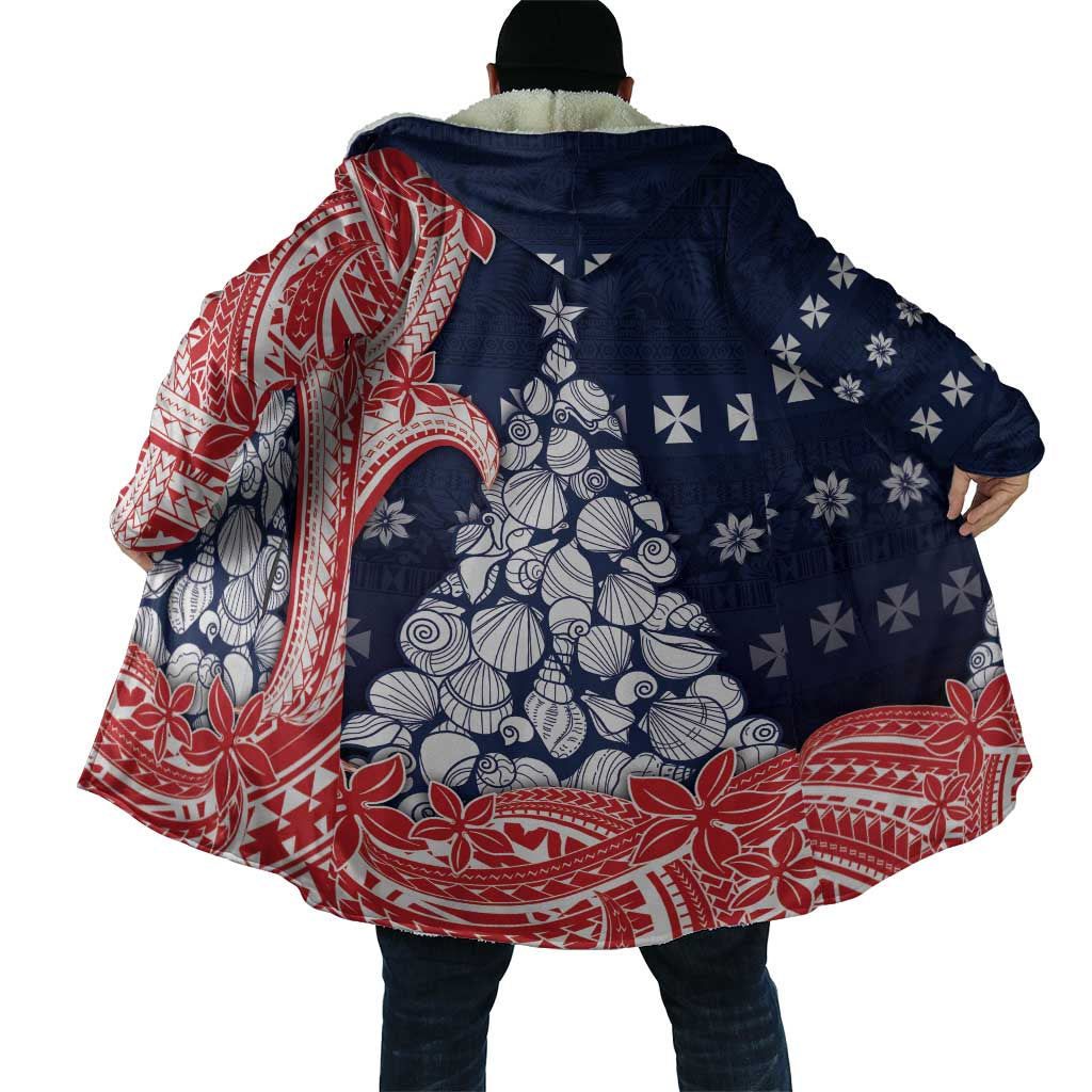 Wallis And Futuna Christmas Cloak Seashell Xmas Tree Tribal Waves - Polynesian Pride