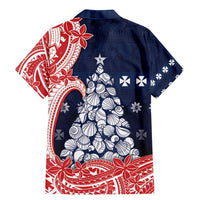 Wallis And Futuna Christmas Family Matching Mermaid Dress and Hawaiian Shirt Seashell Xmas Tree Tribal Waves - Polynesian Pride