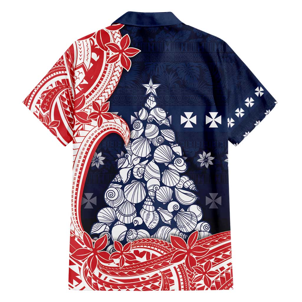 Wallis And Futuna Christmas Family Matching Tank Maxi Dress and Hawaiian Shirt Seashell Xmas Tree Tribal Waves - Polynesian Pride