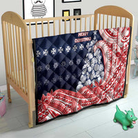 Wallis And Futuna Christmas Quilt Seashell Xmas Tree Tribal Waves - Polynesian Pride