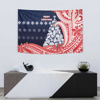 Wallis And Futuna Christmas Tapestry Seashell Xmas Tree Tribal Waves - Polynesian Pride