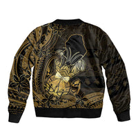 Niue Christmas Bomber Jacket Niuean Crab Xmas Tribal Waves - Polynesian Pride