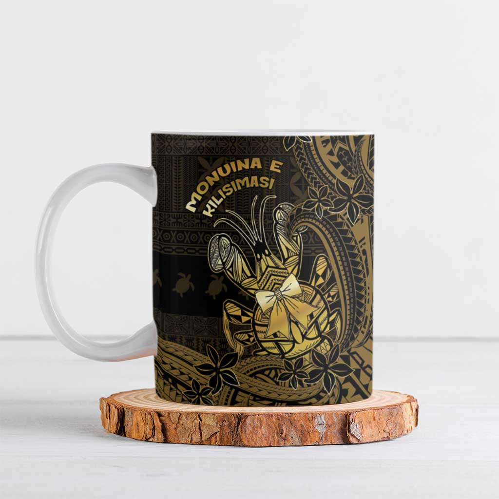 Niue Christmas Ceramic Mug Niuean Crab Xmas Tribal Waves - Polynesian Pride